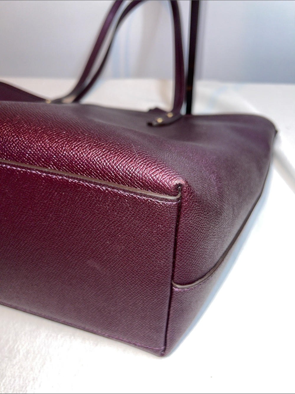 Coach G1891-F16224 City Tote Metallic Leather Purple - Picture 7 of 12